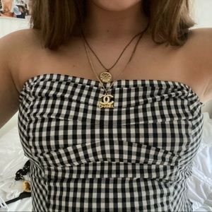 checkered tube top
